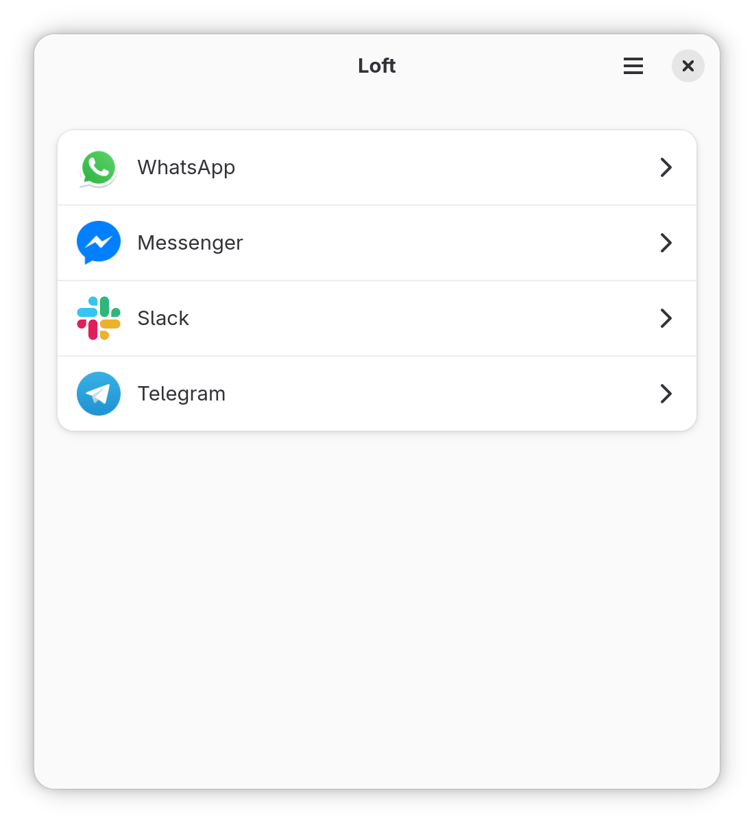 Loft manager UI (light mode)